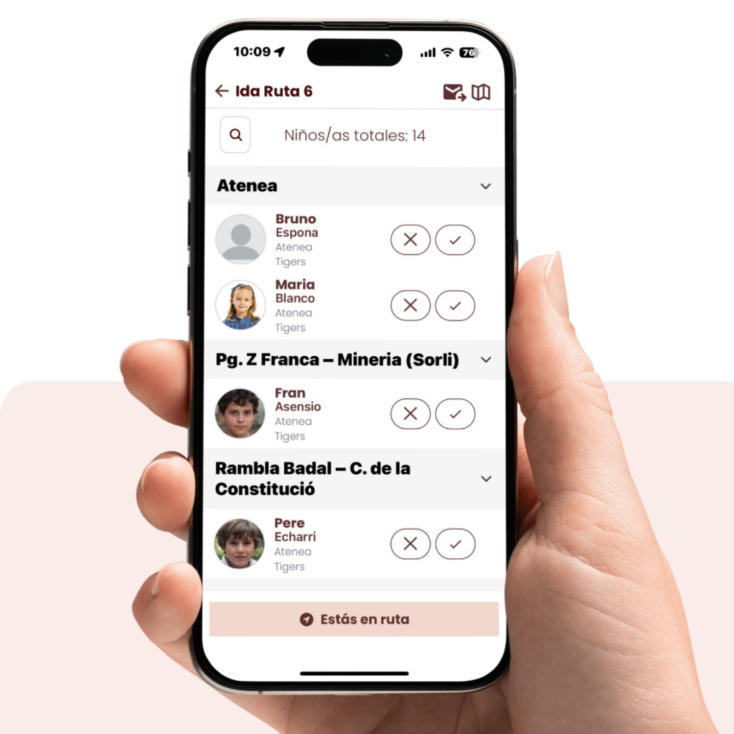 Paradas autocar ruta ida al colegio en Qualla Bus
